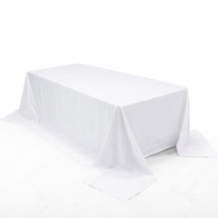 White Polyester Rectangular King Tablecloth – 108" x 156" Extra-Wide, Wrinkle-Resistant Banquet Linen for Catering, Events & 8ft Tables