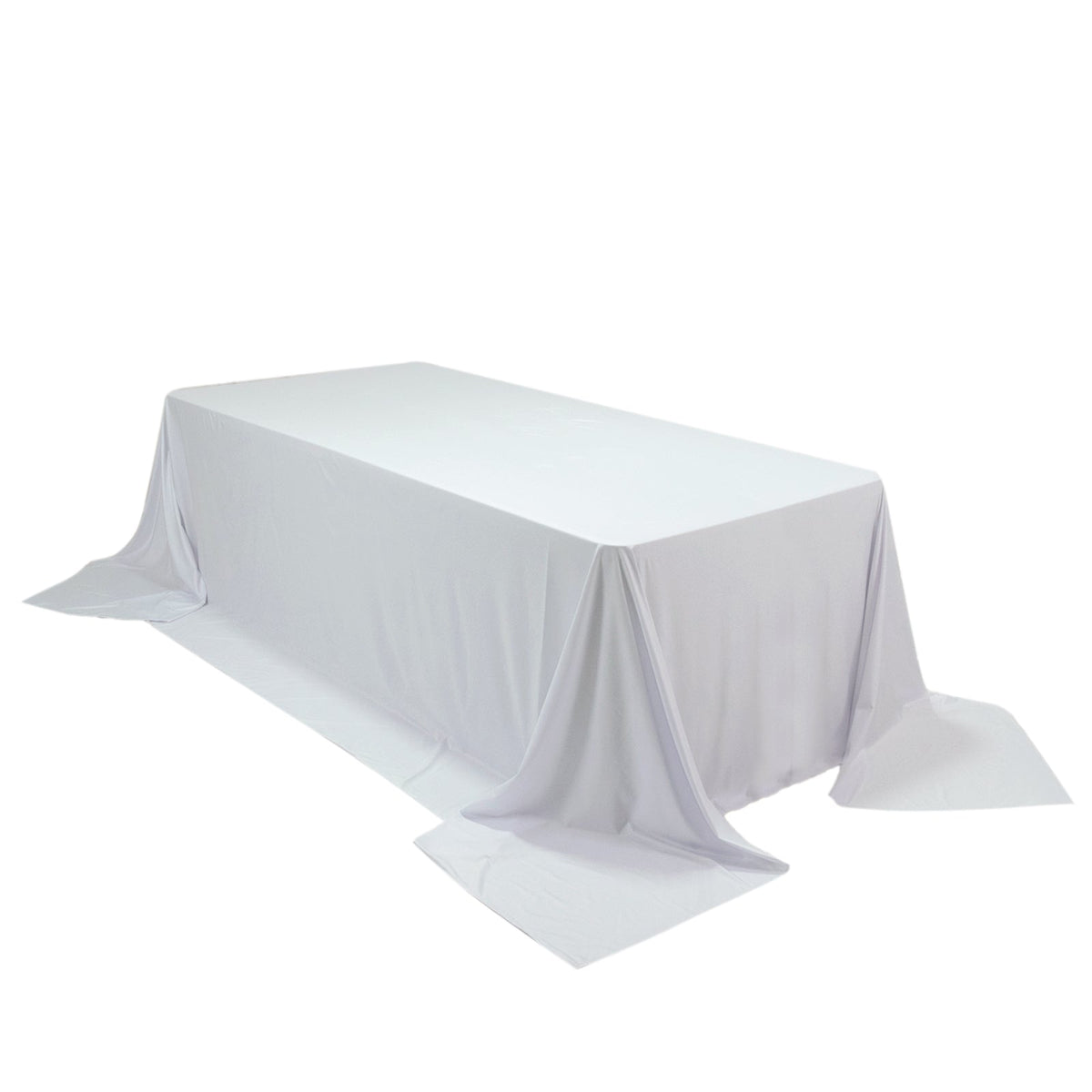 White Scuba Rectangular King Tablecloth – 108" x 156" Extra-Wide, Wrinkle-Free & Stain-Resistant Banquet Linen for 8ft Tables