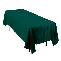 Taffeta 60"x102" Rectangle Tablecloth Hunter Emerald Green - Accordion Crinkle Table Cover